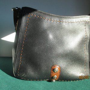 Brighton Black Pebbled Leather Shoulder Bag
